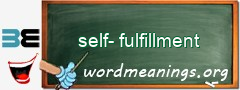 WordMeaning blackboard for self-fulfillment